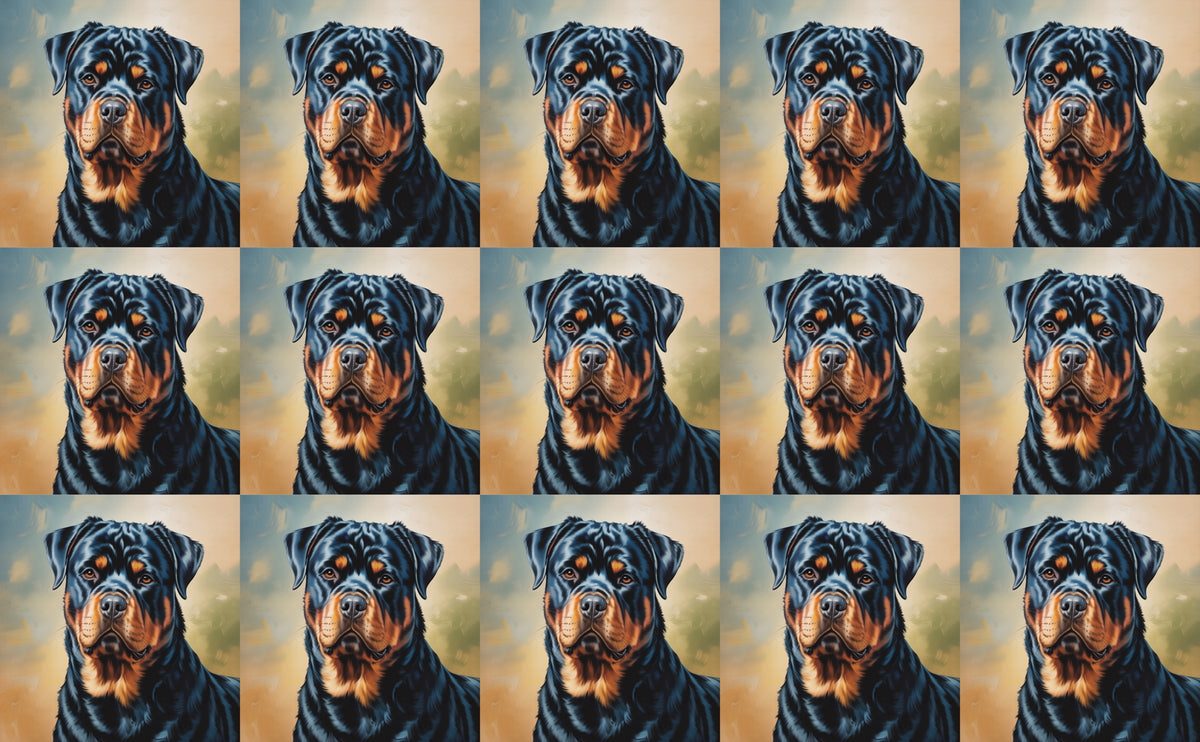 DecoCraft - Scenic Tiles Series - Oil Painting Pets - Rottweiler