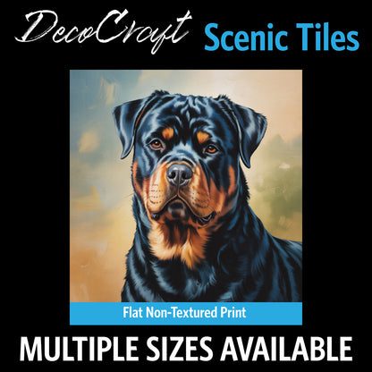 DecoCraft - Scenic Tiles Series - Oil Painting Pets - Rottweiler