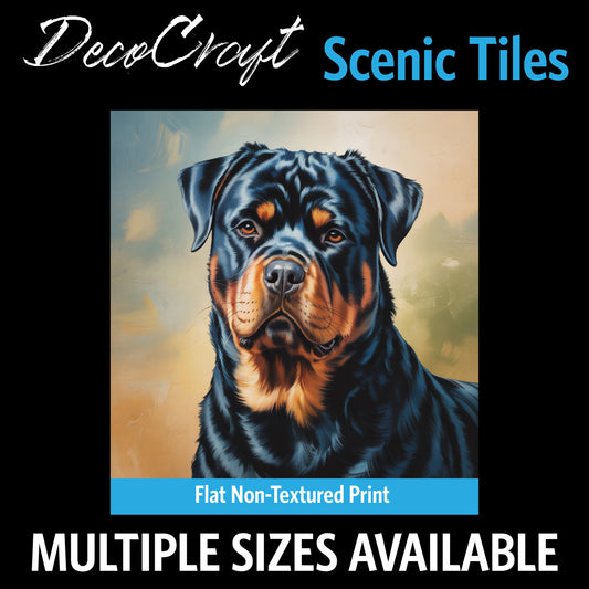 DecoCraft - Scenic Tiles Series - Oil Painting Pets - Rottweiler