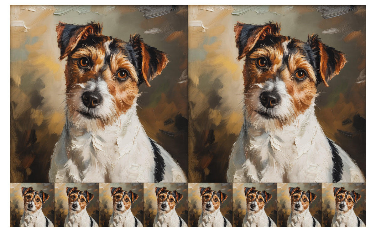 DecoCraft - Scenic Tiles Series - Oil Painting Pets - Russell Terrier