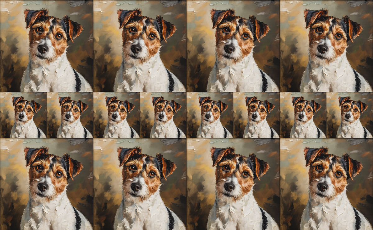 DecoCraft - Scenic Tiles Series - Oil Painting Pets - Russell Terrier