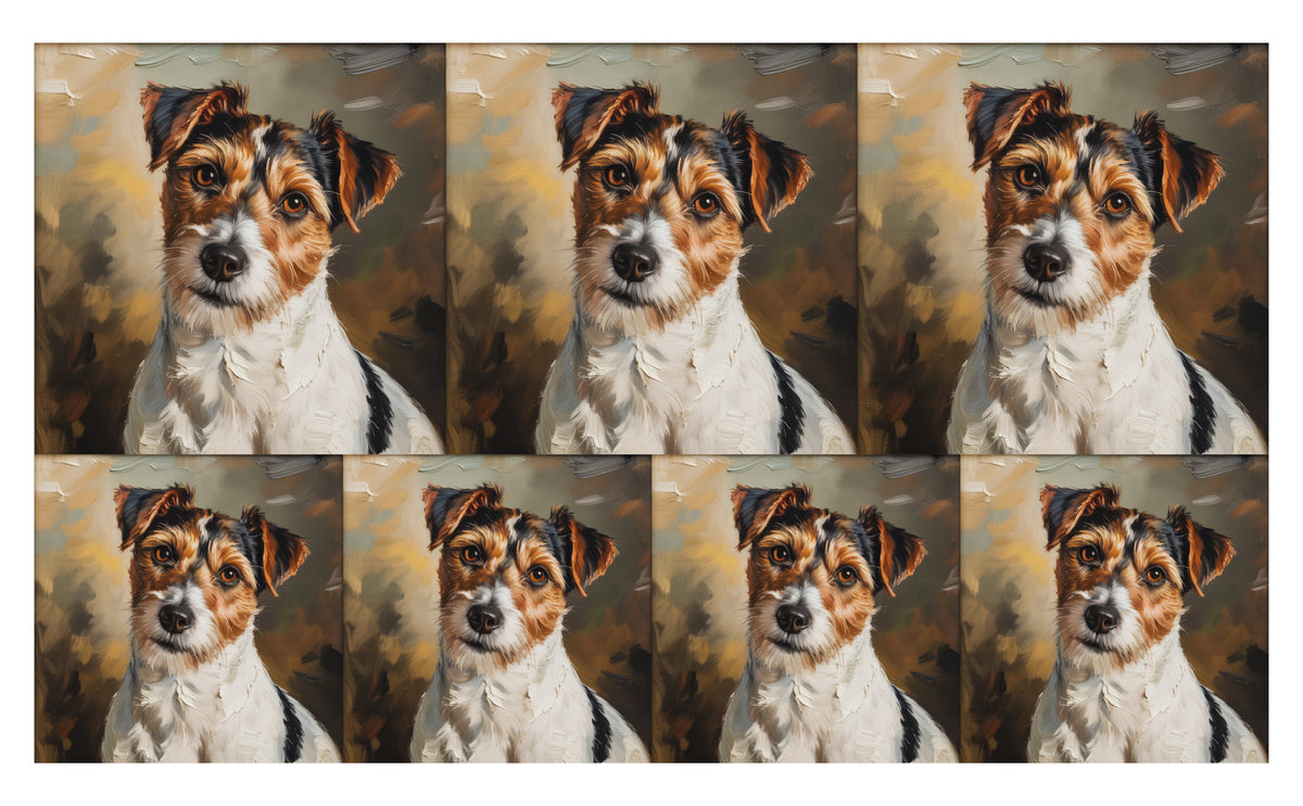 DecoCraft - Scenic Tiles Series - Oil Painting Pets - Russell Terrier