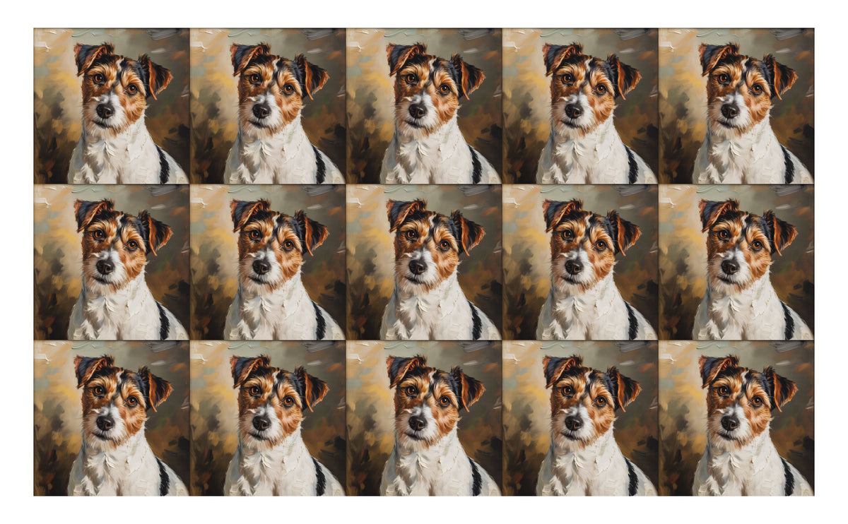 DecoCraft - Scenic Tiles Series - Oil Painting Pets - Russell Terrier