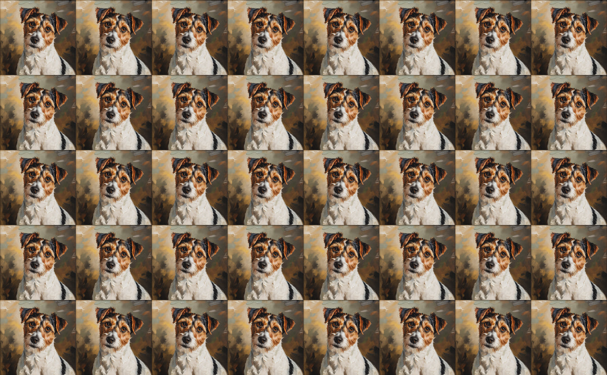 DecoCraft - Scenic Tiles Series - Oil Painting Pets - Russell Terrier
