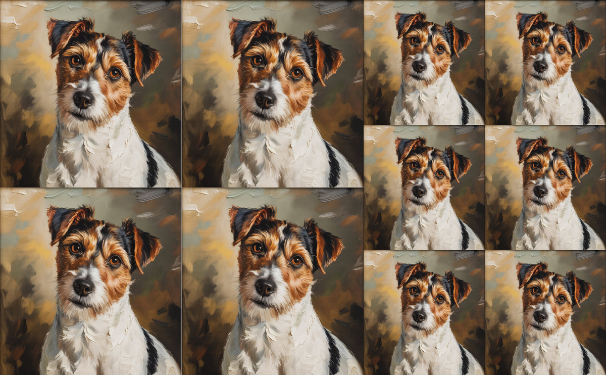 DecoCraft - Scenic Tiles Series - Oil Painting Pets - Russell Terrier