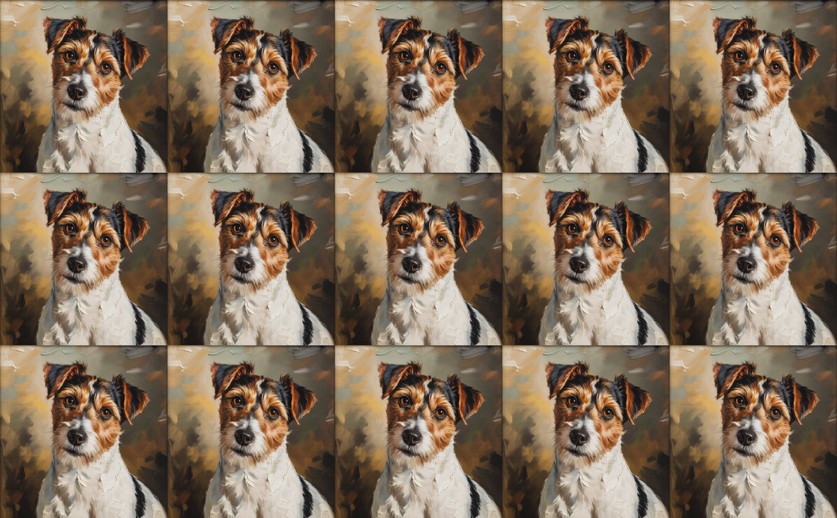 DecoCraft - Scenic Tiles Series - Oil Painting Pets - Russell Terrier