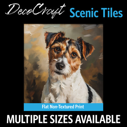 DecoCraft - Scenic Tiles Series - Oil Painting Pets - Russell Terrier