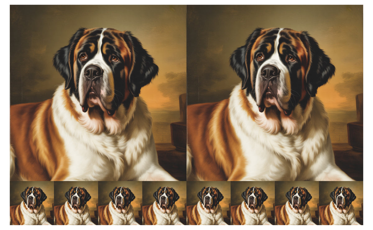 DecoCraft - Scenic Tiles Series - Oil Painting Pets - Saint Bernard