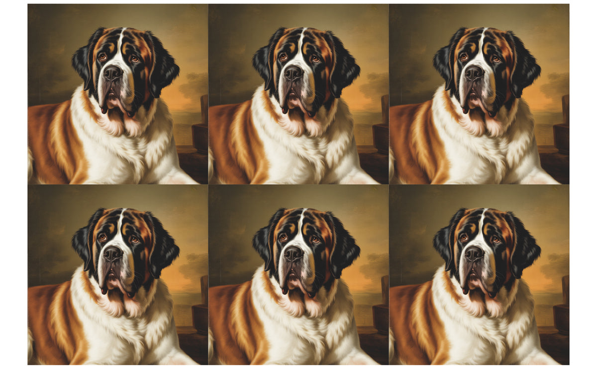 DecoCraft - Scenic Tiles Series - Oil Painting Pets - Saint Bernard