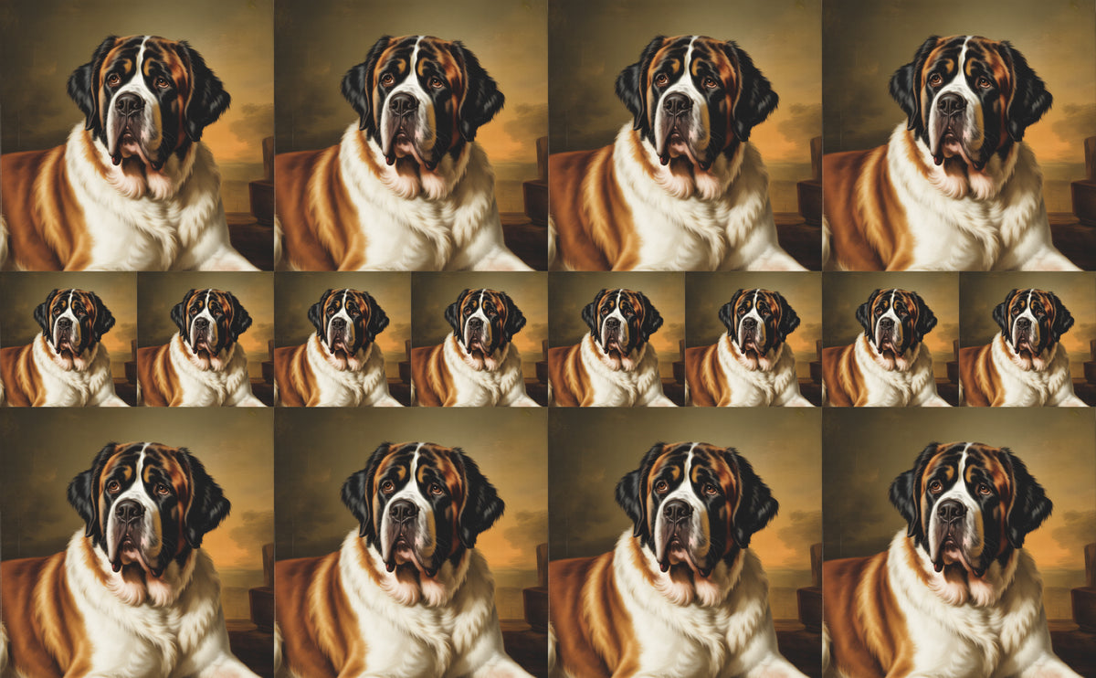 DecoCraft - Scenic Tiles Series - Oil Painting Pets - Saint Bernard