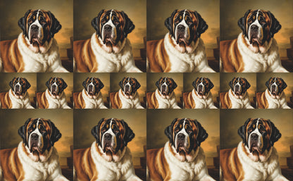 DecoCraft - Scenic Tiles Series - Oil Painting Pets - Saint Bernard