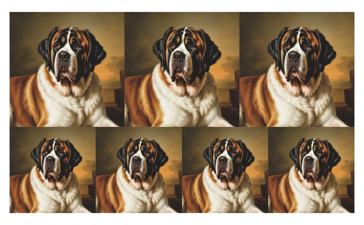 DecoCraft - Scenic Tiles Series - Oil Painting Pets - Saint Bernard
