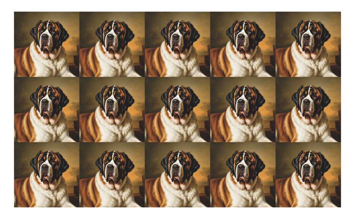 DecoCraft - Scenic Tiles Series - Oil Painting Pets - Saint Bernard