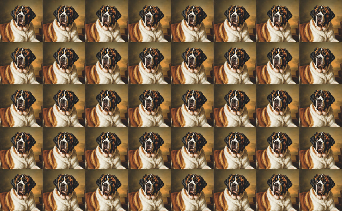 DecoCraft - Scenic Tiles Series - Oil Painting Pets - Saint Bernard