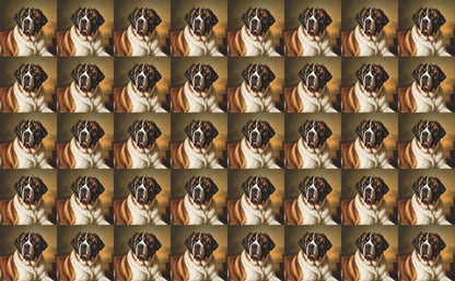 DecoCraft - Scenic Tiles Series - Oil Painting Pets - Saint Bernard