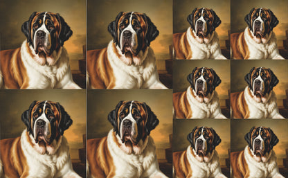 DecoCraft - Scenic Tiles Series - Oil Painting Pets - Saint Bernard
