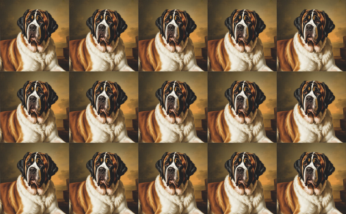 DecoCraft - Scenic Tiles Series - Oil Painting Pets - Saint Bernard