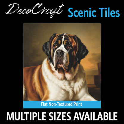 DecoCraft - Scenic Tiles Series - Oil Painting Pets - Saint Bernard