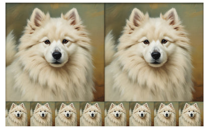 DecoCraft - Scenic Tiles Series - Oil Painting Pets - Samoyed