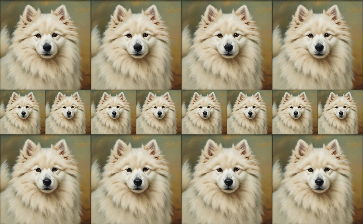 DecoCraft - Scenic Tiles Series - Oil Painting Pets - Samoyed