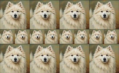 DecoCraft - Scenic Tiles Series - Oil Painting Pets - Samoyed