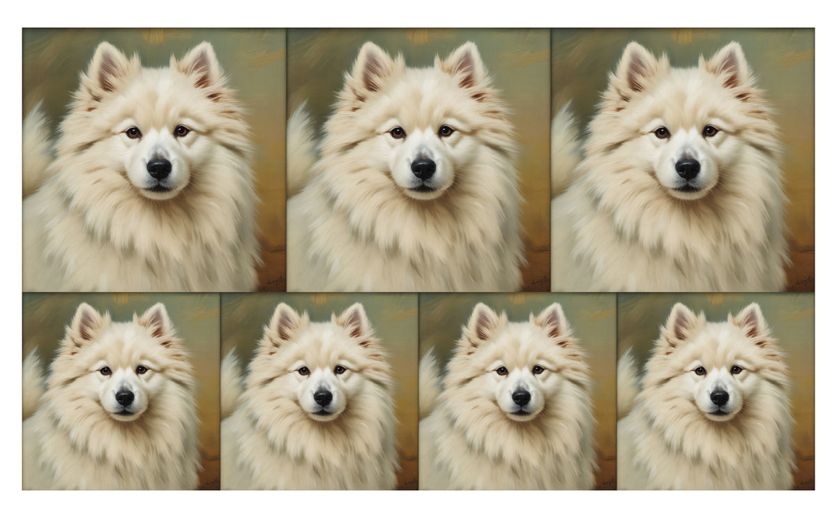 DecoCraft - Scenic Tiles Series - Oil Painting Pets - Samoyed