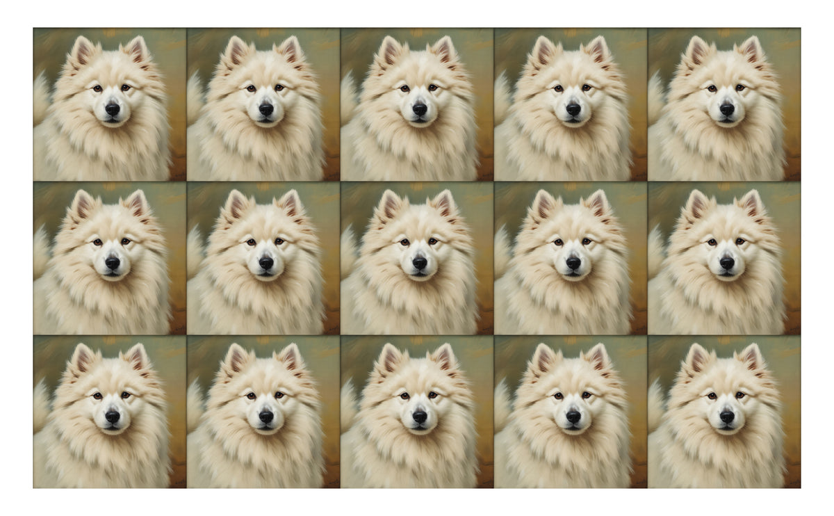 DecoCraft - Scenic Tiles Series - Oil Painting Pets - Samoyed
