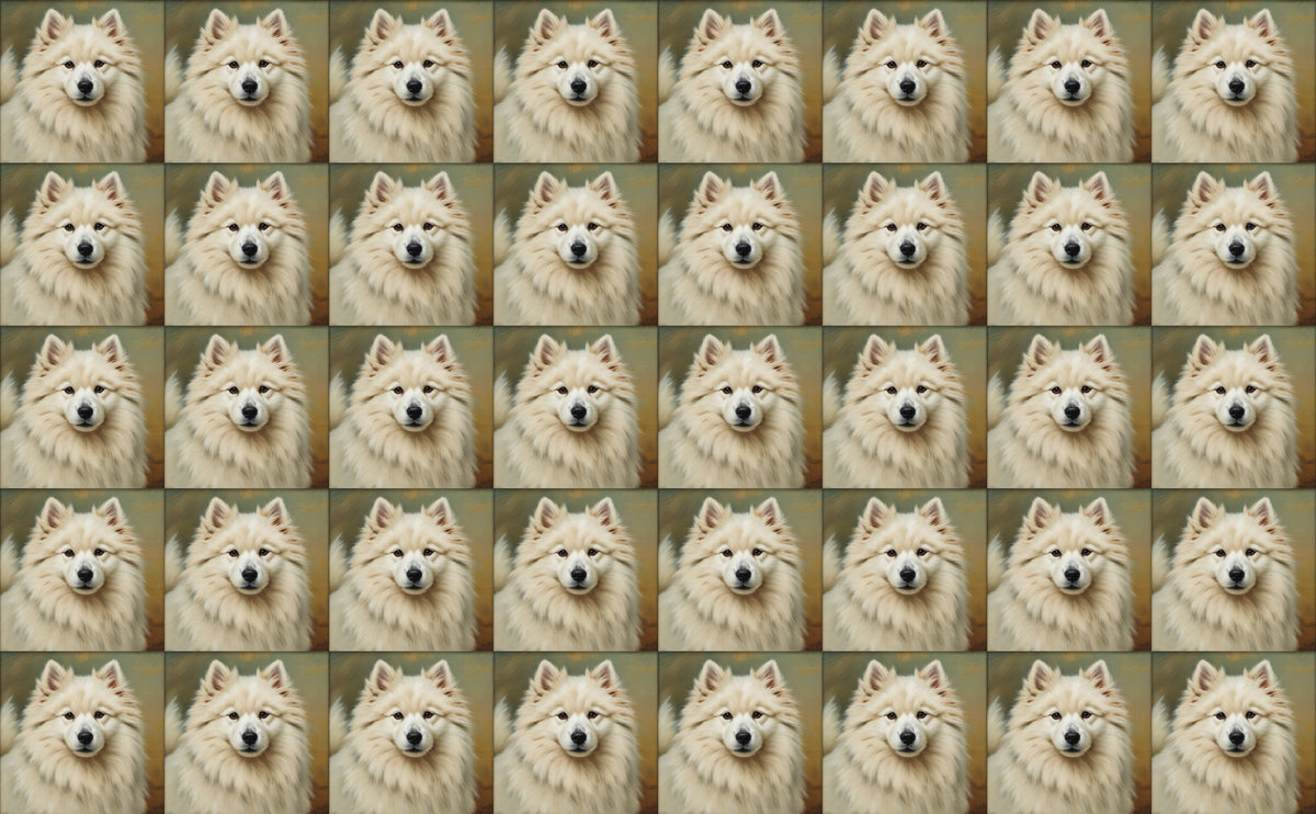DecoCraft - Scenic Tiles Series - Oil Painting Pets - Samoyed