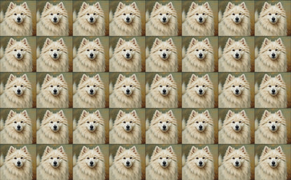 DecoCraft - Scenic Tiles Series - Oil Painting Pets - Samoyed