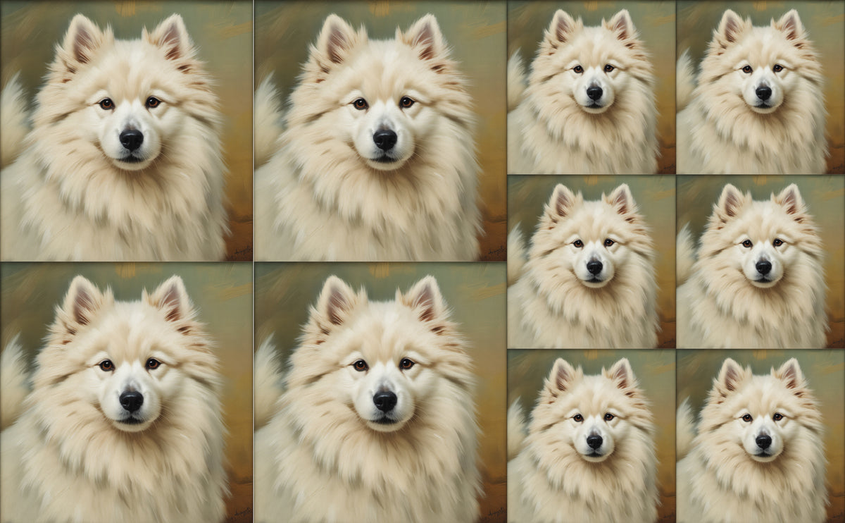 DecoCraft - Scenic Tiles Series - Oil Painting Pets - Samoyed