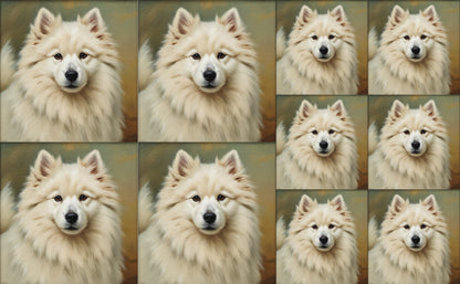 DecoCraft - Scenic Tiles Series - Oil Painting Pets - Samoyed