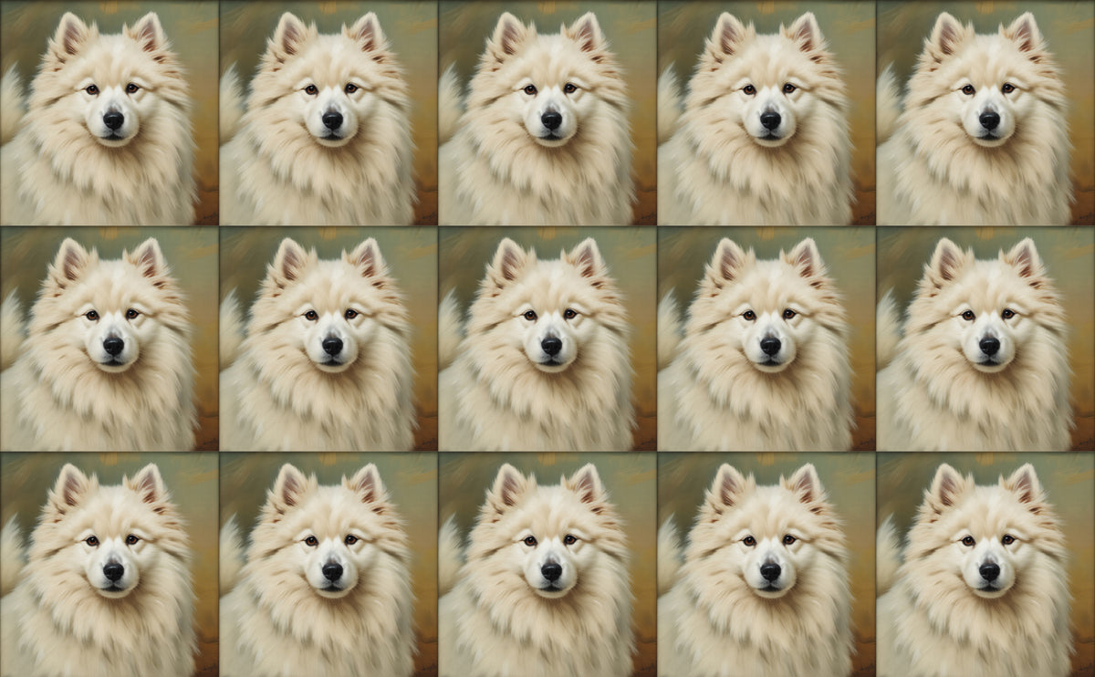 DecoCraft - Scenic Tiles Series - Oil Painting Pets - Samoyed
