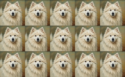 DecoCraft - Scenic Tiles Series - Oil Painting Pets - Samoyed