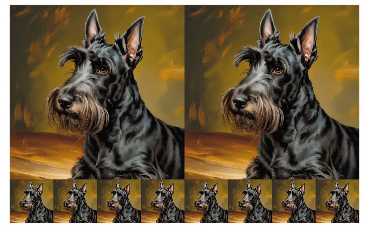 DecoCraft - Scenic Tiles Series - Oil Painting Pets - Scottish Terrier