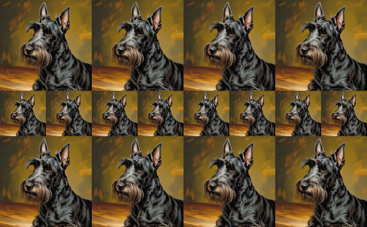 DecoCraft - Scenic Tiles Series - Oil Painting Pets - Scottish Terrier
