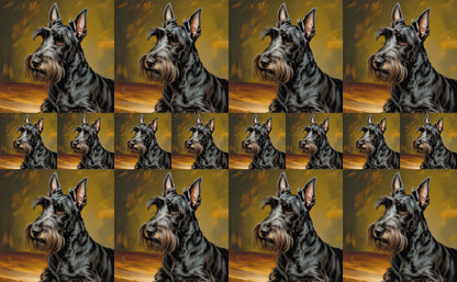 DecoCraft - Scenic Tiles Series - Oil Painting Pets - Scottish Terrier