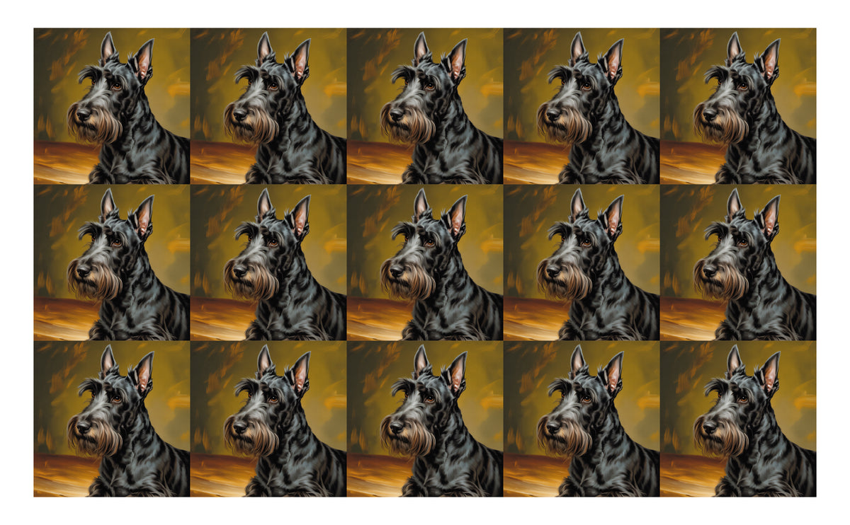DecoCraft - Scenic Tiles Series - Oil Painting Pets - Scottish Terrier