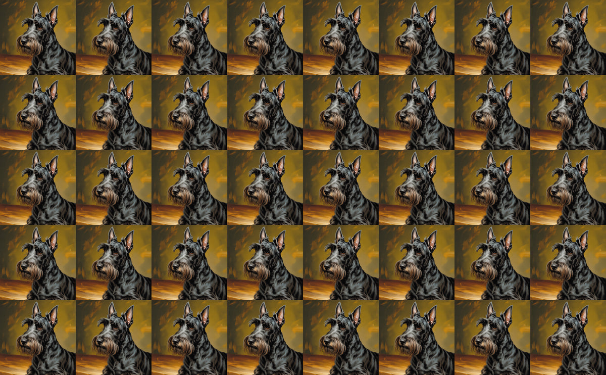 DecoCraft - Scenic Tiles Series - Oil Painting Pets - Scottish Terrier