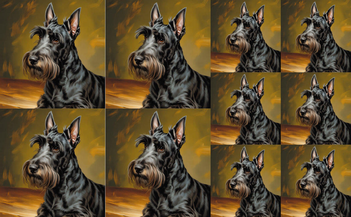 DecoCraft - Scenic Tiles Series - Oil Painting Pets - Scottish Terrier