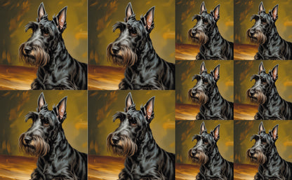 DecoCraft - Scenic Tiles Series - Oil Painting Pets - Scottish Terrier