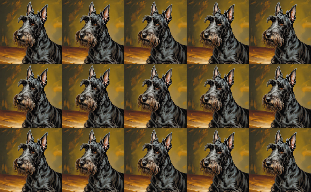 DecoCraft - Scenic Tiles Series - Oil Painting Pets - Scottish Terrier