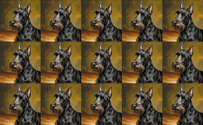 DecoCraft - Scenic Tiles Series - Oil Painting Pets - Scottish Terrier