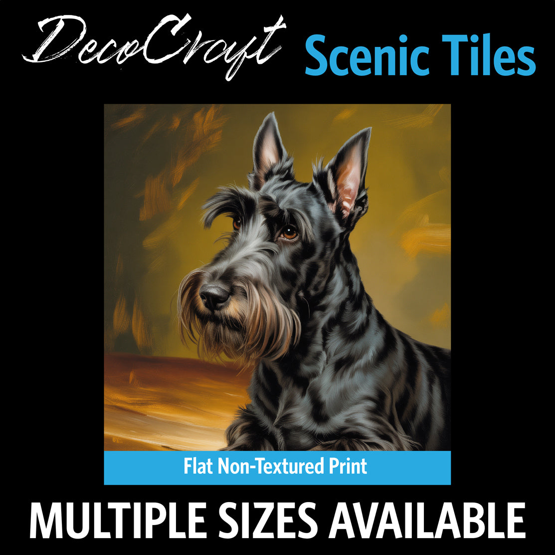 DecoCraft - Scenic Tiles Series - Oil Painting Pets - Scottish Terrier