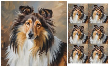 DecoCraft - Scenic Tiles Series - Oil Painting Pets - Shetland Sheepdog