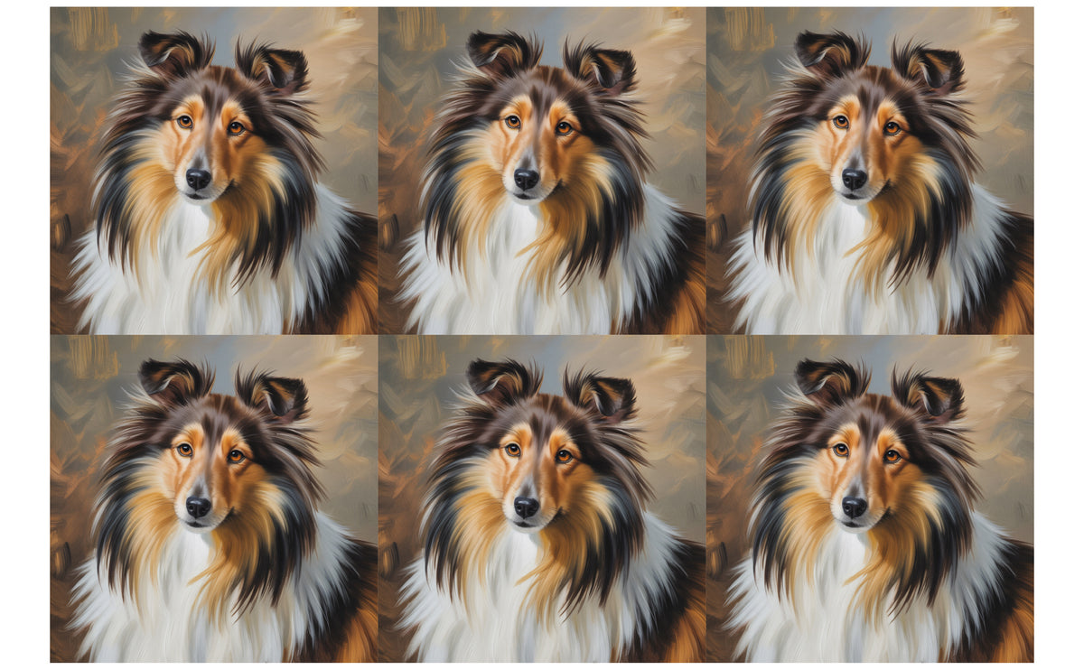 DecoCraft - Scenic Tiles Series - Oil Painting Pets - Shetland Sheepdog