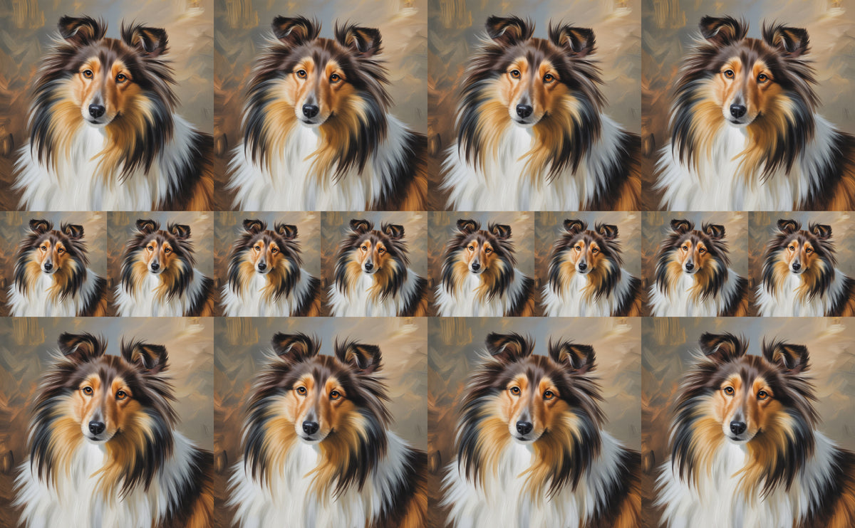DecoCraft - Scenic Tiles Series - Oil Painting Pets - Shetland Sheepdog