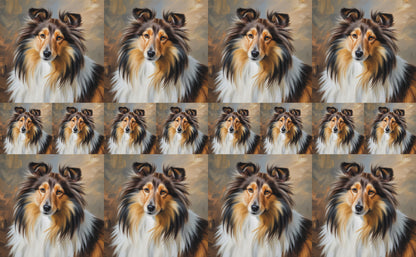 DecoCraft - Scenic Tiles Series - Oil Painting Pets - Shetland Sheepdog