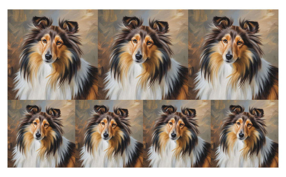 DecoCraft - Scenic Tiles Series - Oil Painting Pets - Shetland Sheepdog