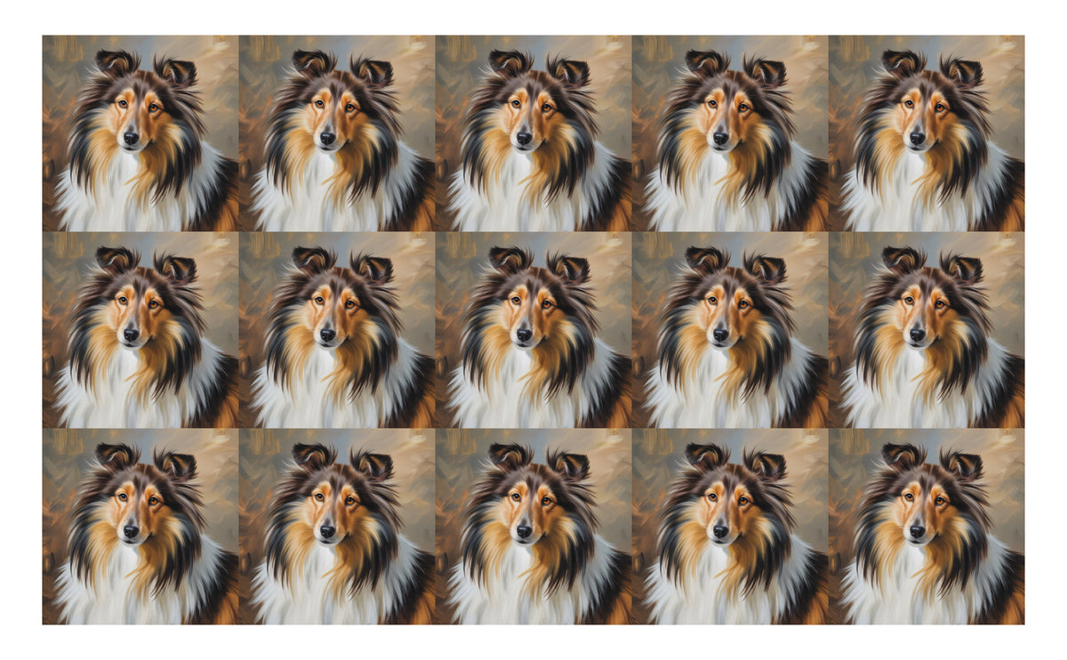 DecoCraft - Scenic Tiles Series - Oil Painting Pets - Shetland Sheepdog