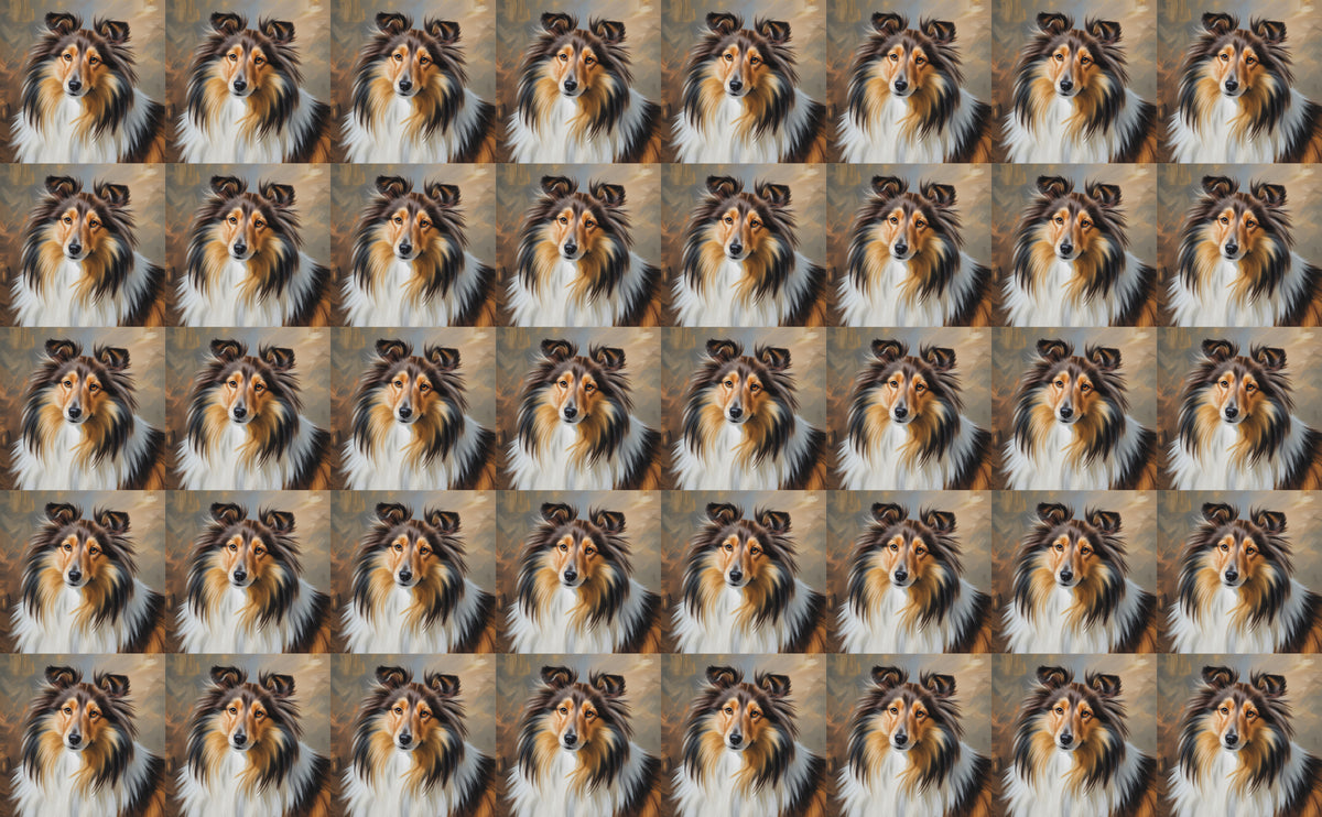 DecoCraft - Scenic Tiles Series - Oil Painting Pets - Shetland Sheepdog